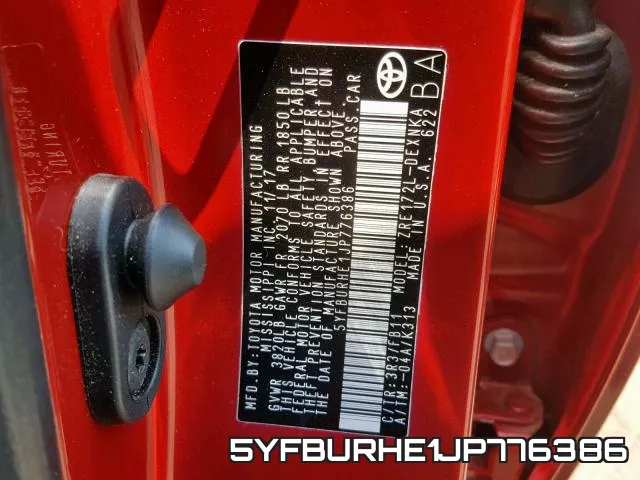 5YFBURHE1JP776386 фото 2