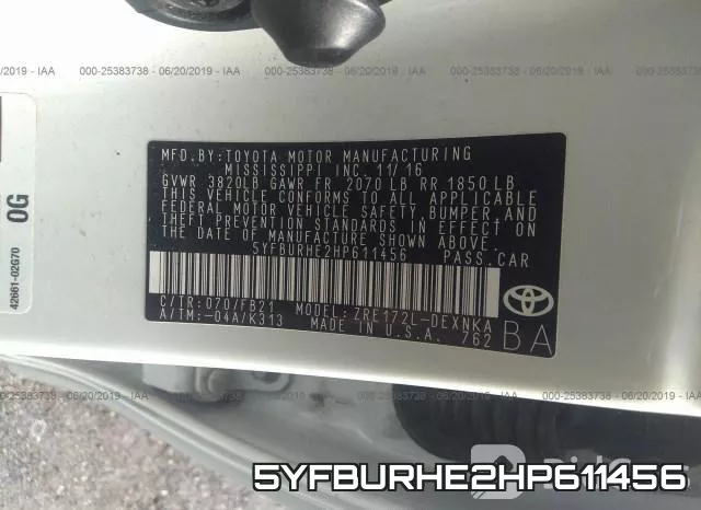5YFBURHE2HP611456 фото 10