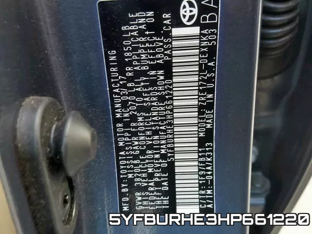 5YFBURHE3HP661220 фото 2