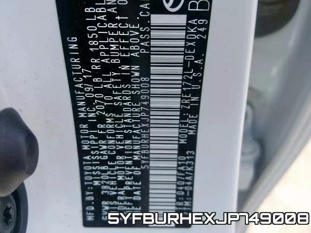 5YFBURHEXJP749008 фото 2