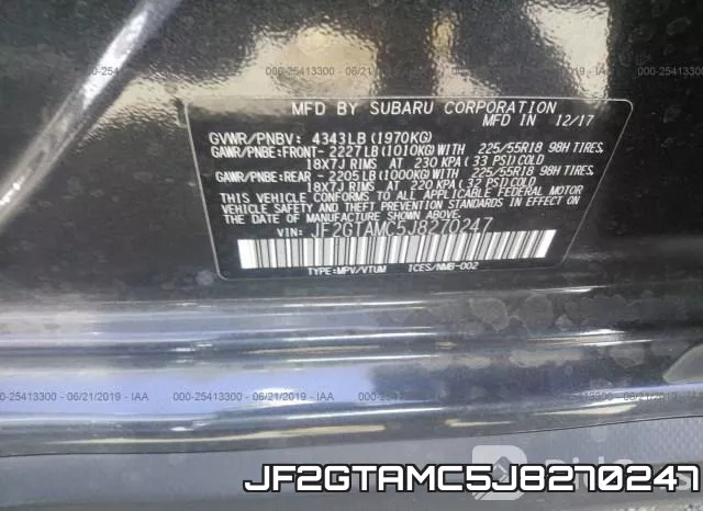JF2GTAMC5J8270247 фото 10