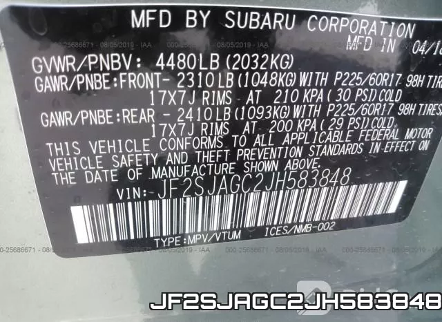 JF2SJAGC2JH583848 фото 10
