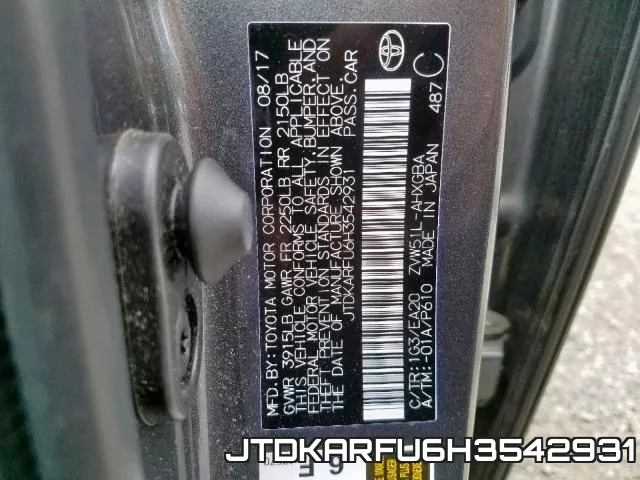 JTDKARFU6H3542931 фото 2