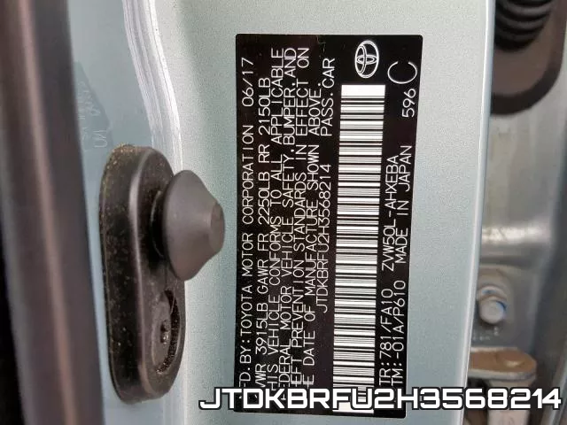JTDKBRFU2H3568214 фото 2
