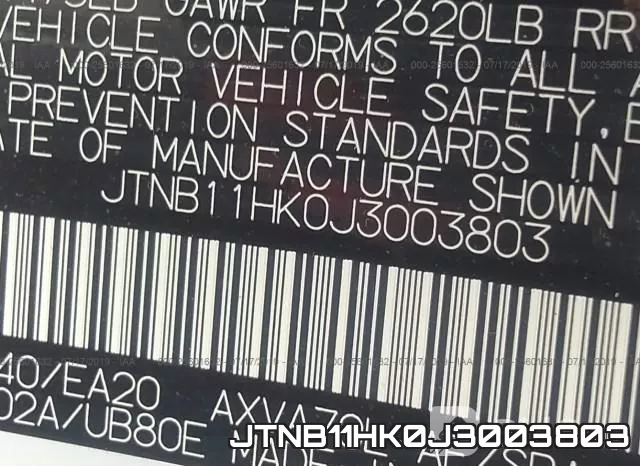 JTNB11HK0J3003803 фото 10
