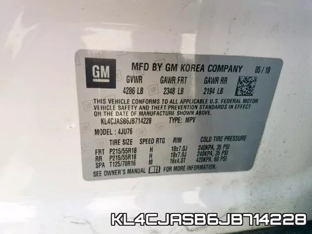 KL4CJASB6JB714228 фото 2