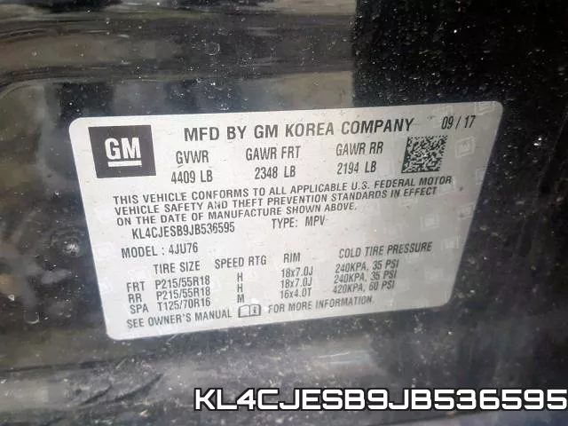KL4CJESB9JB536595 фото 2
