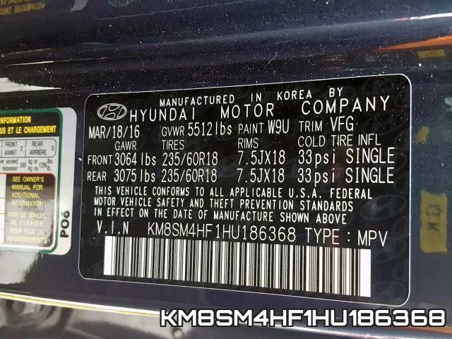 KM8SM4HF1HU186368 фото 2