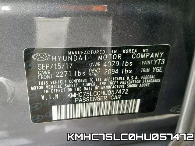 KMHC75LC0HU057472 фото 2