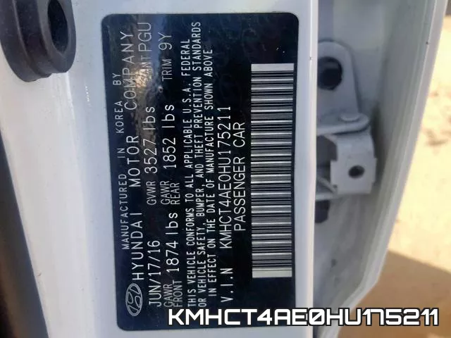 KMHCT4AE0HU175211 фото 2