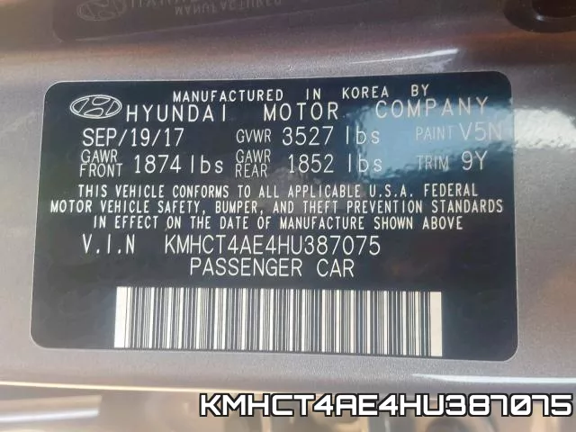KMHCT4AE4HU387075 фото 2