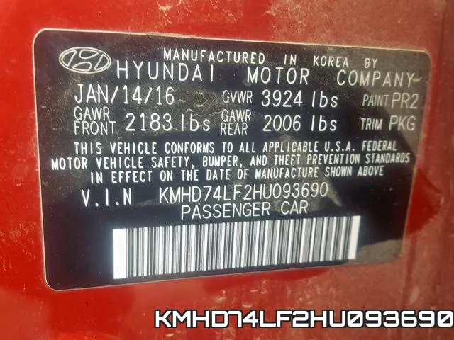 KMHD74LF2HU093690 фото 2