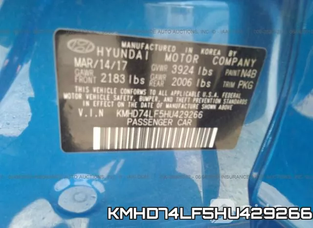 KMHD74LF5HU429266 фото 10