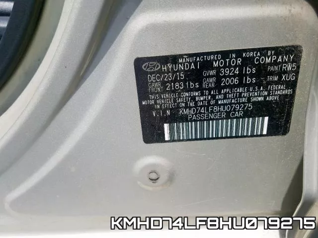 KMHD74LF8HU079275 фото 2