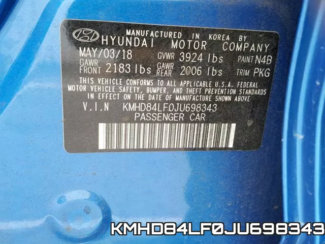 KMHD84LF0JU698343 фото 2