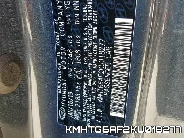 KMHTG6AF2KU018277 фото 2