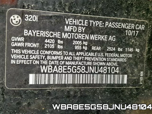 WBA8E5G58JNU48104 фото 2