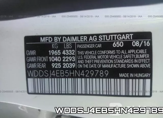 WDDSJ4EB5HN429789 фото 10