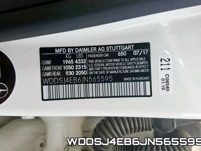 WDDSJ4EB6JN565595 фото 2