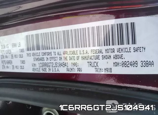 1C6RR6GT2JS104941 фото 10