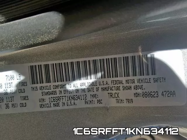 1C6SRFFT1KN634112 фото 2