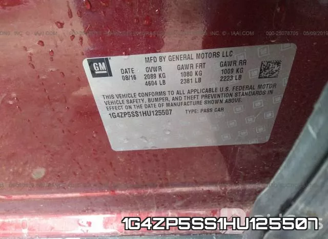 1G4ZP5SS1HU125507 фото 10