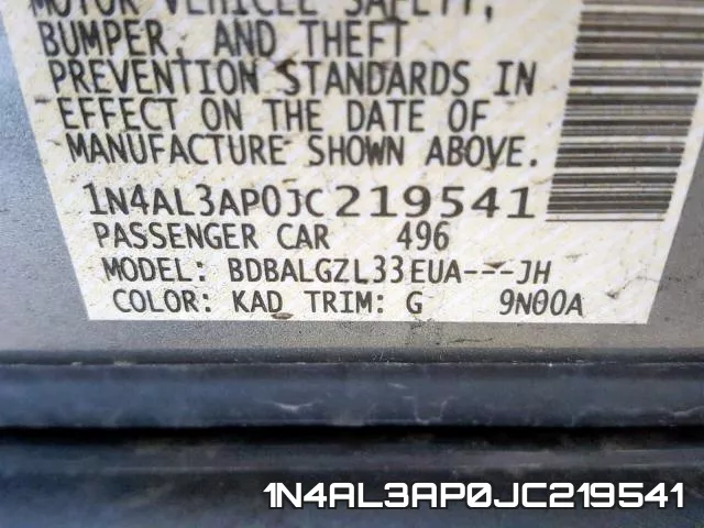 1N4AL3AP0JC219541 фото 2