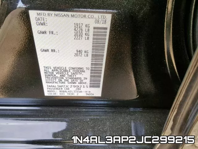 1N4AL3AP2JC299215 фото 2