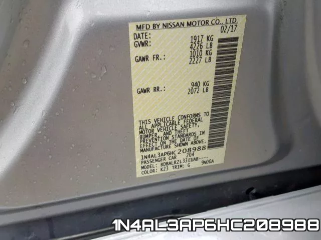 1N4AL3AP6HC208988 фото 2