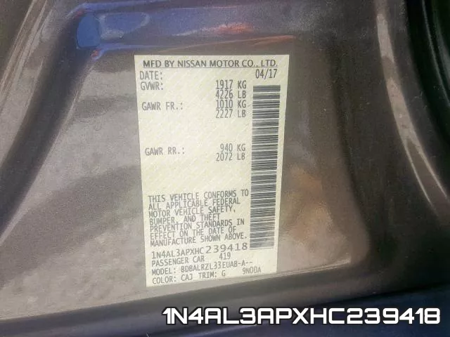 1N4AL3APXHC239418 фото 2