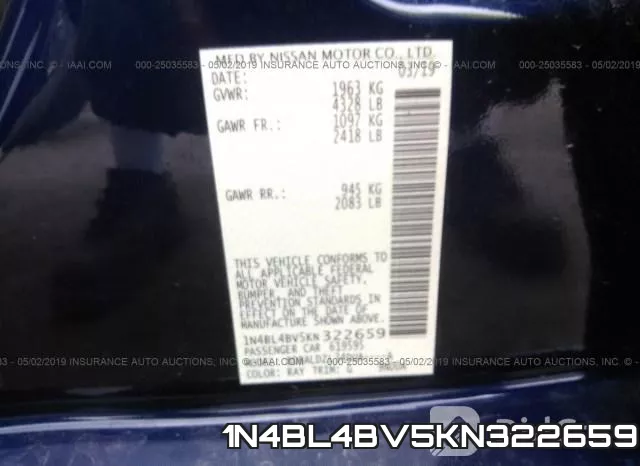 1N4BL4BV5KN322659 фото 10