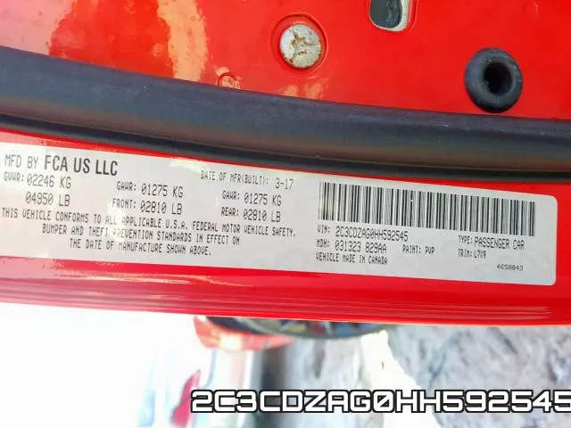 2C3CDZAG0HH592545 фото 2