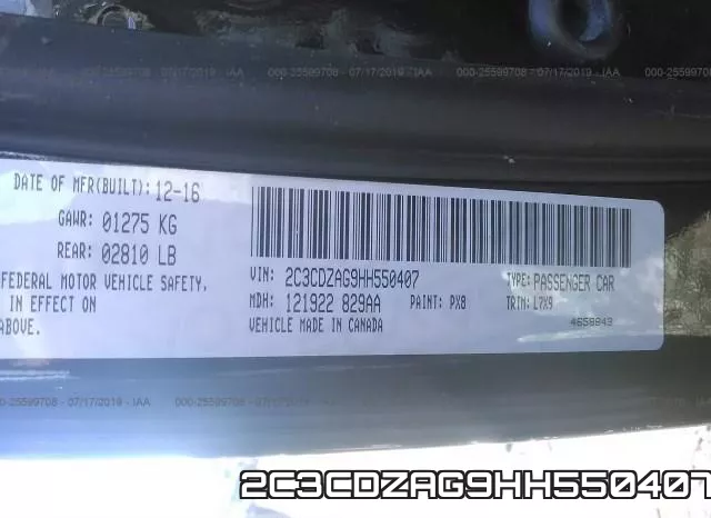 2C3CDZAG9HH550407 фото 10