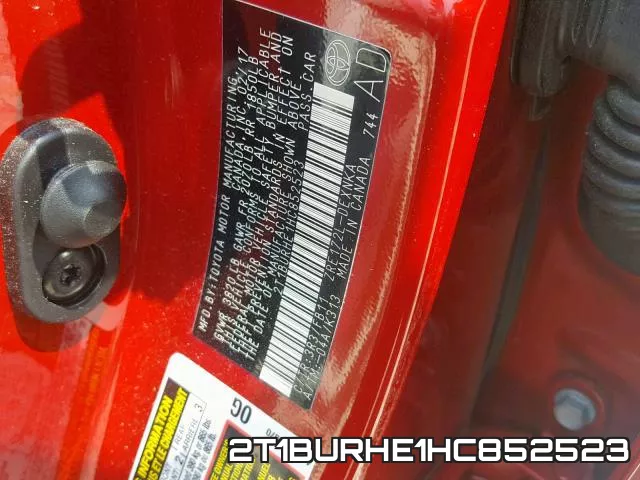 2T1BURHE1HC852523 фото 2