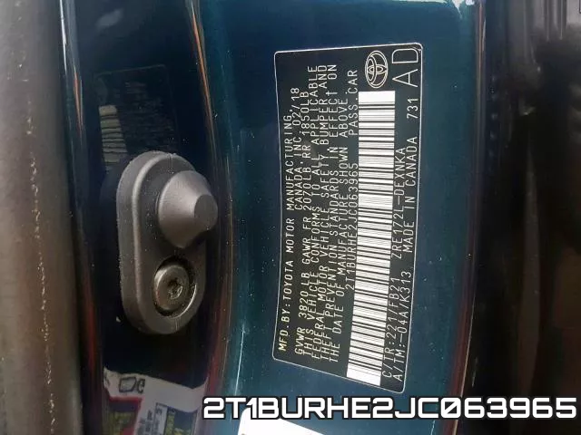 2T1BURHE2JC063965 фото 2