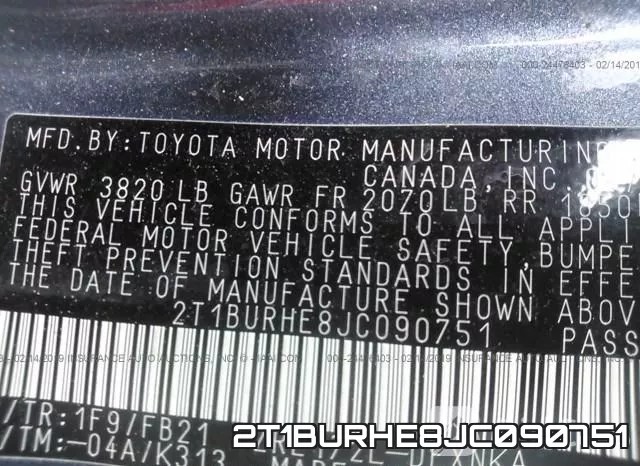 2T1BURHE8JC090751 фото 10
