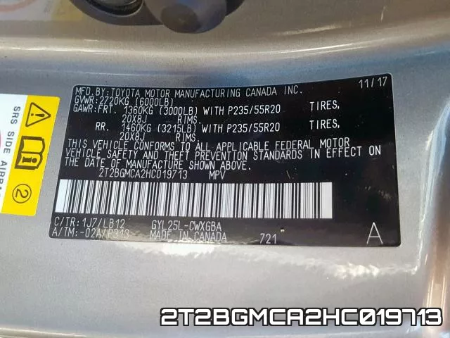 2T2BGMCA2HC019713 фото 2