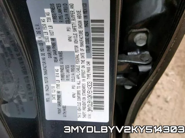 3MYDLBYV2KY514303 фото 2