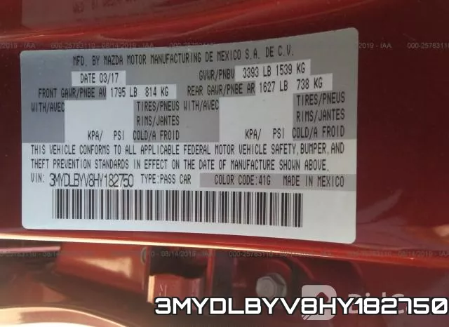 3MYDLBYV8HY182750 фото 10