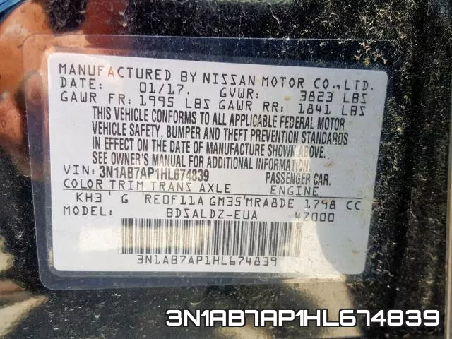 3N1AB7AP1HL674839 фото 2