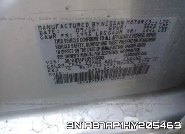 3N1AB7AP1HY205463 фото 10