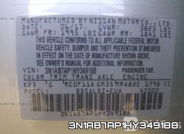 3N1AB7AP1HY349188 фото 10
