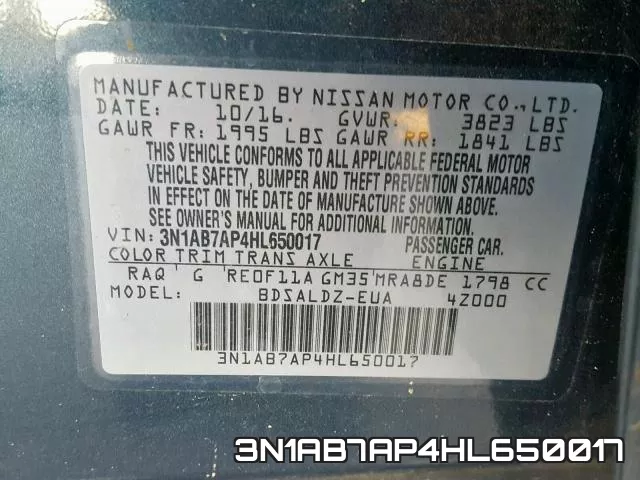 3N1AB7AP4HL650017 фото 2