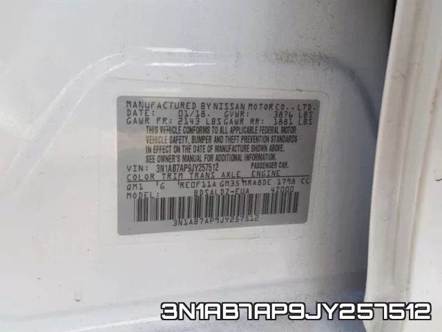 3N1AB7AP9JY257512 фото 2