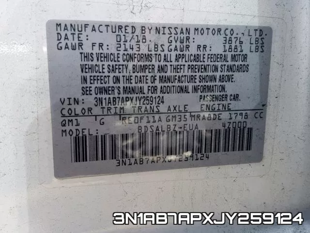 3N1AB7APXJY259124 фото 2