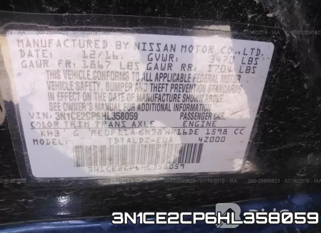 3N1CE2CP6HL358059 фото 10