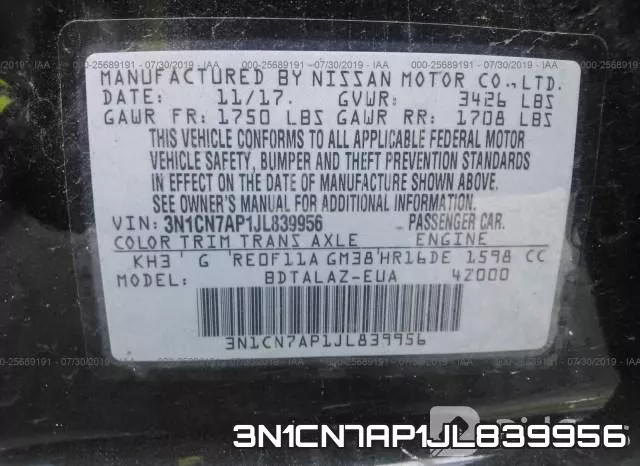 3N1CN7AP1JL839956 фото 10