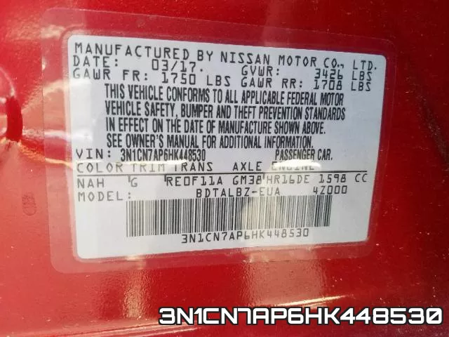 3N1CN7AP6HK448530 фото 2