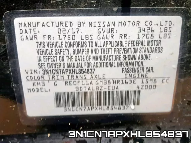 3N1CN7APXHL854837 фото 2