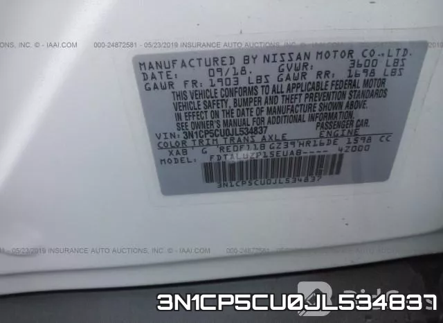 3N1CP5CU0JL534837 фото 10